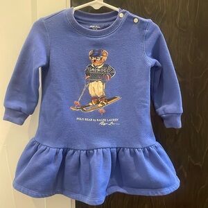 Polo Bear Girls Sweatshirt dress 12M